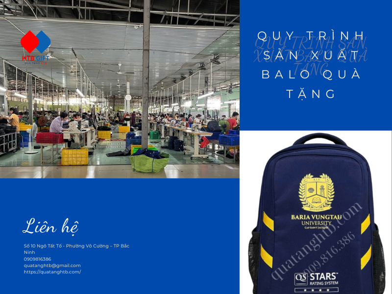 quy trình sản xuất balo quà tặng
