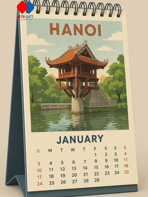 lịch để bàn in logo hà nội