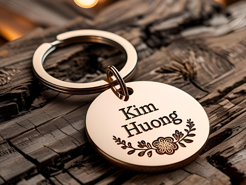 Móc khóa in tên theo yêu cầu