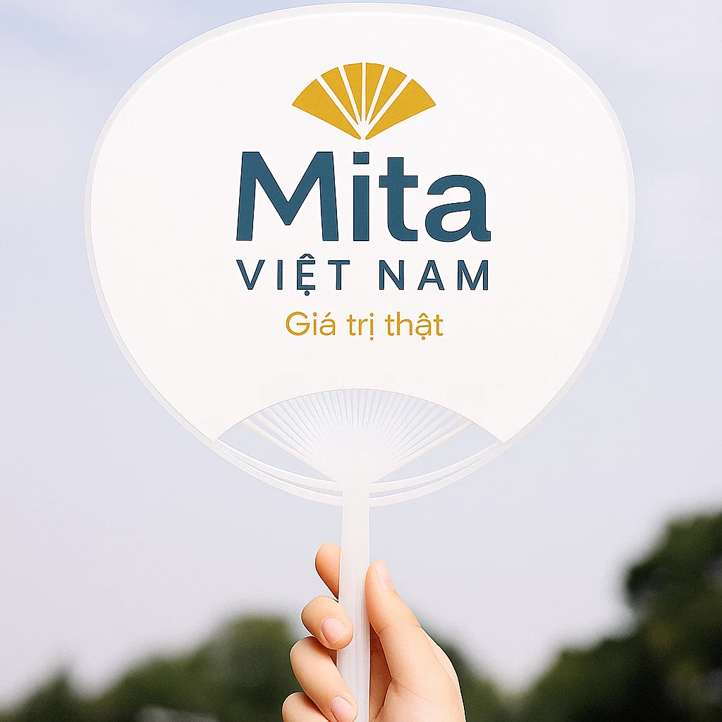 Quạt nhựa in logo- quà tặng giá rẻ tiện lợi